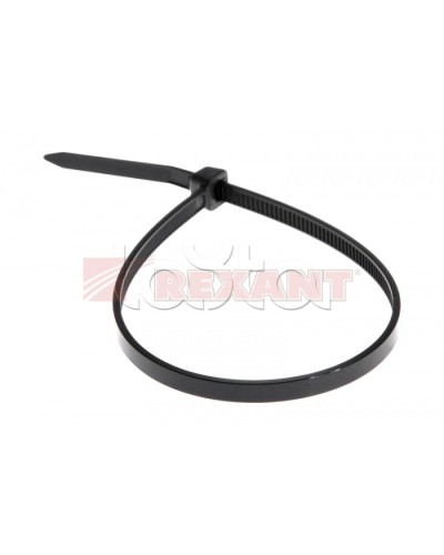 Хомут-стяжка нейлоновый 5х350 мм чёрный (100шт/уп) REXANT 07-0351 в Коврове Стяжки-хомуты Pintop.ru