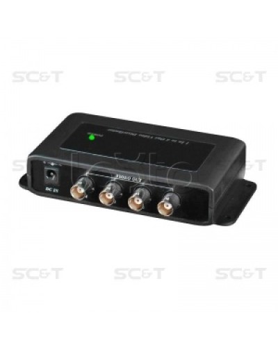 Усилитель-разветвитель видеосигнала HDCVI / TVI / AHD (1вх./4вых.) SC&T CD104HD в Коврове Видеоусилители, Модуляторы, Делители Pintop.ru