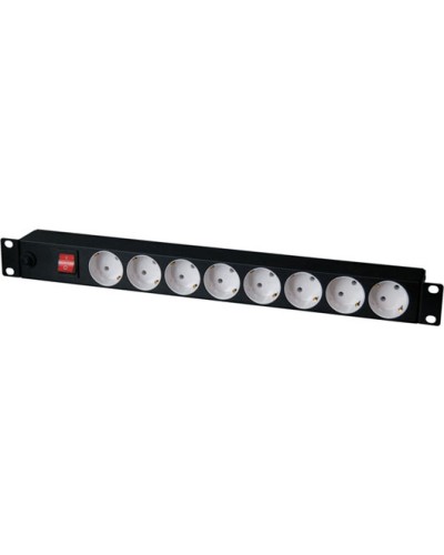 Блок розеток 1U, 8 розеток Schuko с фильтром TLK TLK-RS08MF1-BK в Коврове Блоки розеток Pintop.ru