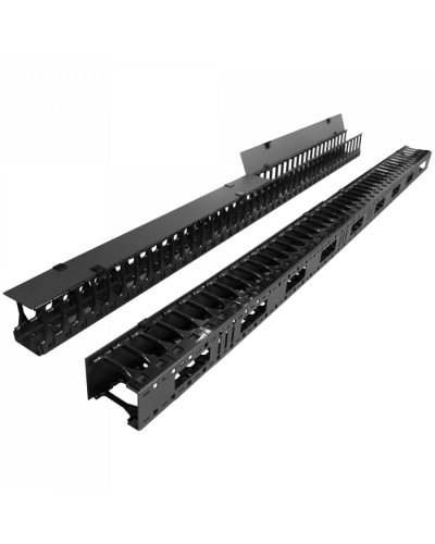Вертикальные органайзеры с пласт пальцами, глубина 175 мм, 42U, черные TWT (TWT-CBB-DVO-42U/L) в Коврове Кабельные органайзеры Pintop.ru