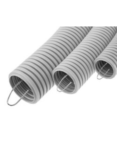 Труба гофрированная ПВХ легкая, с зондом диам. 25 мм (50м), огнестойкость E15-E90 Экопласт 10125-Е90 в Коврове Труба гофрированная Pintop.ru