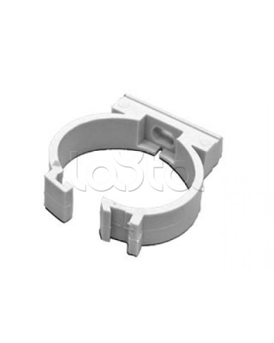 Держатель с защелкой для гофрированной или жесткой гладкой трубы D20 мм, цвет чёрный Экопласт 41620BL в Коврове Держатели, клипсы, скобы Pintop.ru