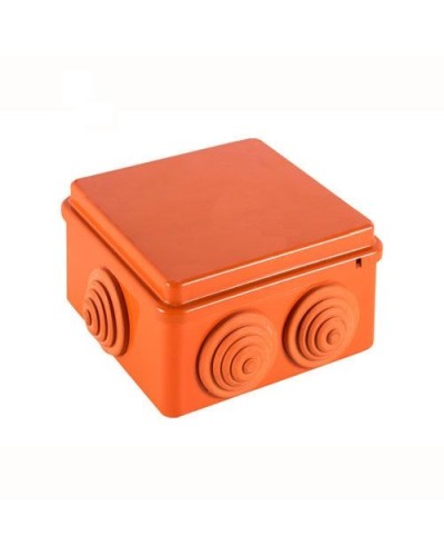 JBS100 Коробка огн. E110, о/п 100х100х55мм, без галогена, 6 вых., IP55, 10P, (0,15-2,5 мм2), цвет оранж. Экопласт (43427HF) в Коврове Распределительные коробки Pintop.ru