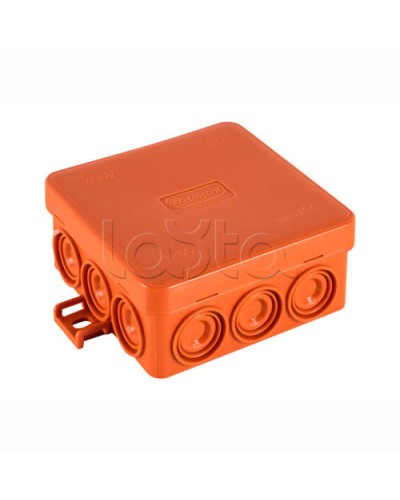 JBL085 Коробка огн. E110, о/п 85х85х38мм, без галогена, 12 вых., IP55, 5P, (0,15-4,0 мм2), цвет оранж. Экопласт (43565HF) в Коврове Распределительные коробки Pintop.ru