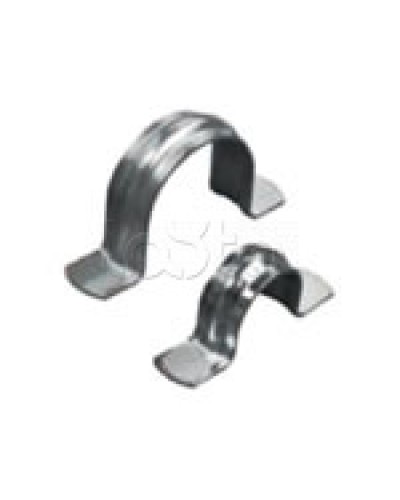Скоба оцинкованная двухлапковая без монтажного отверстия, для трубы D63мм (1уп = 50шт) Экопласт (43661) в Коврове Держатели, клипсы, скобы Pintop.ru