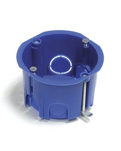 Коробка установочная для г/к D=68x45 мм с металл. лапками, межцентр 71мм, IP20, синий Экопласт 44663 в Коврове Распределительные коробки Pintop.ru