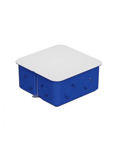 Коробка распределительная с крышкойдля г/к 100x100х50мм с металл. лапками, цвет синий IP30 Экопласт (44667) в Коврове Распределительные коробки Pintop.ru