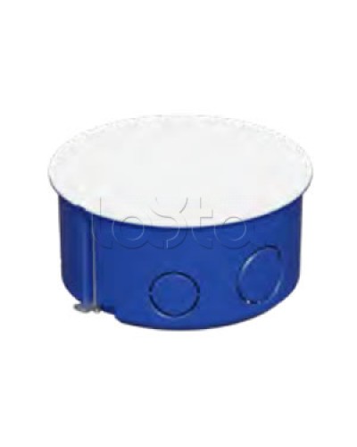 Коробка распред с крышкойдля г/к D100x50мм с металл. лапками, цвет синий IP30 (1шт) Экопласт (44668-1) в Коврове Распределительные коробки Pintop.ru