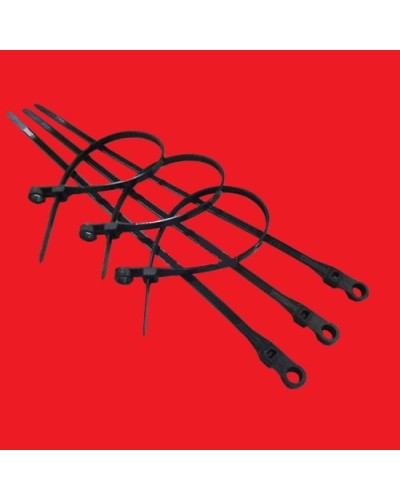 Хомут кабельный 4,3x220 мм с монтажным отверстием, черный (100 шт/уп) Экопласт 45209BL в Коврове Стяжки-хомуты Pintop.ru