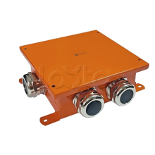 SMB120 Коробка металлическая, огн. E-110,о/п 120х120х60, 4 метал. гермоввода, IP66, 10P, (1,5-4 мм2), цвет оранж. Экопласт (56164)