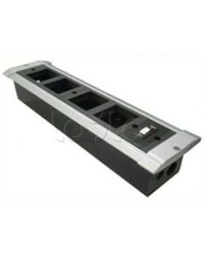 Блок настольный встраиваемый, с выключателем нагрузки на 4 модуля (45х45мм) для креп. к столу (алюмин) Экопласт 70324 в Коврове Аксессуары для кабель-канала Pintop.ru