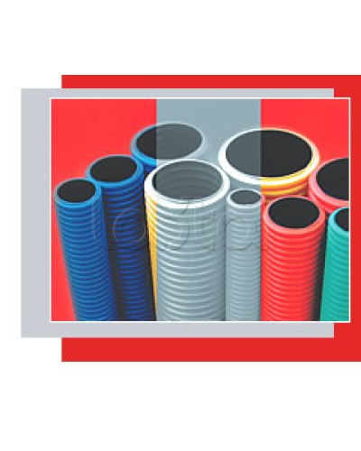 NR90 Двустенная труба ПНД жёсткая, тип 750, SN19, D90мм (1шт=6м) цвет красный Экопласт (80090-6) в Коврове Труба гофрированная Pintop.ru