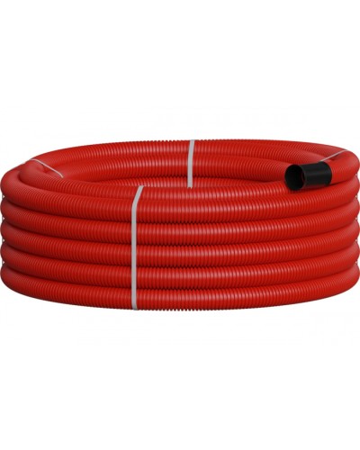 NR075 Двустенная труб.а ПНД гибкая, тип 450, SN18, с зондом, D75мм (20м) цвет красный Экопласт 801075-20 в Коврове Гладкая труба Pintop.ru