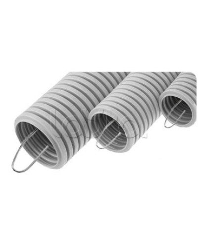 NR075 Усиленная двустен. труба ПНД гибкая, тип 750, SN24, с зондом, D75мм (50м) цвет красный Экопласт (821075) в Коврове Труба гофрированная Pintop.ru