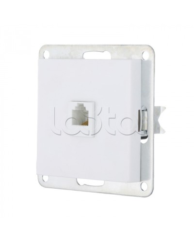 Розетка телефонная RJ-12 с накладкой (белый) LK 80 Экопласт (845504-1) в Коврове Розетки компьютерные и телефонные Pintop.ru