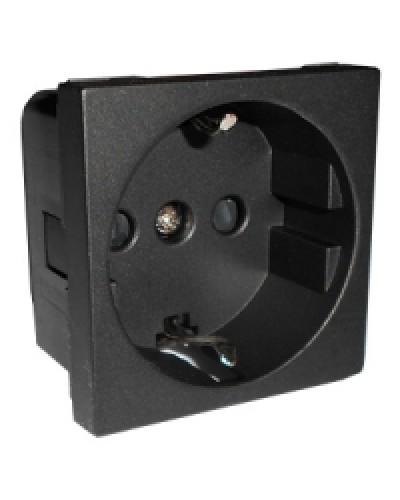 Розетка с заземляющими контактами и защитными шторками, (черный бархат) LK45 Экопласт (851408) в Коврове Аксессуары для кабель-канала Pintop.ru
