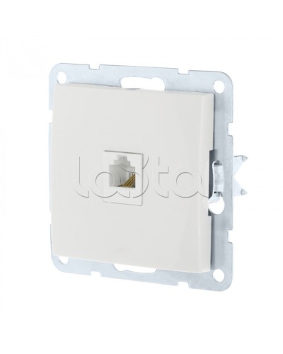 Розетка телефонная RJ-12 с накладкой (белый) LK60 Экопласт (865504) в Коврове Розетки компьютерные и телефонные Pintop.ru