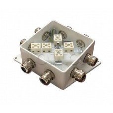 Коробка монтажная огнестойкая Гефест КМ-О (10к*6,0)-IP66-120х120, семь вводов