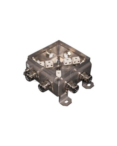 Коробка монтажная огнестойкая Гефест КМ-О (12к*6,0)-IP66 1212нерж, 8 вводов 123х123х60 в Коврове Распределительные коробки Pintop.ru