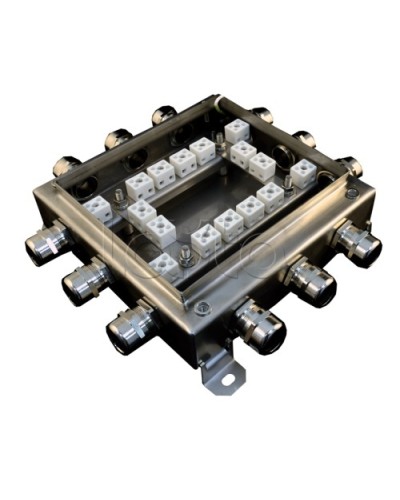 Коробка монтажная огнестойкая Гефест КМ-О (32к*6,0)-IP66 2020нерж, 12 вводов 200х200х60 в Коврове Распределительные коробки Pintop.ru