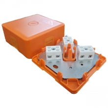 Коробка монтажная огнестойкая КМ-О (6к)-IP41-s-оранж Гефест