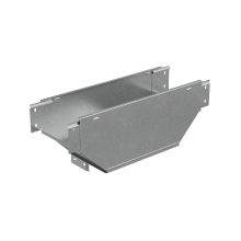 Т-ответвитель переходник 100х150-400 мм верт. c разворотом трассы на 90 гр. "ПЛЮС" (нижняя часть больше исходной) INOX304 КМ-Профиль (TDPVplus90-100-150-400 INOX304)