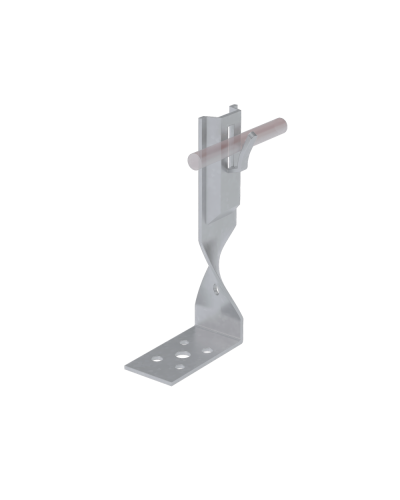 Угловой держатель зажимной скрученный для прутка Ø 5-8 мм H140 мм CU КМ-Профиль (UDZS-H140-D5-8 CU) в Коврове Монтажные материалы Pintop.ru