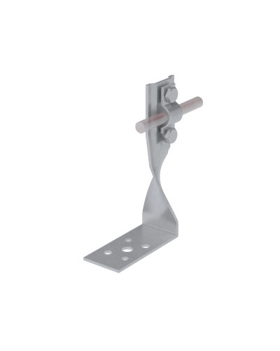 Угловой держатель болтовой скрученный для прутка Ø 5-10 мм H70 мм CU КМ-Профиль (UDBS-H70-D5-10 CU) в Коврове Монтажные материалы Pintop.ru