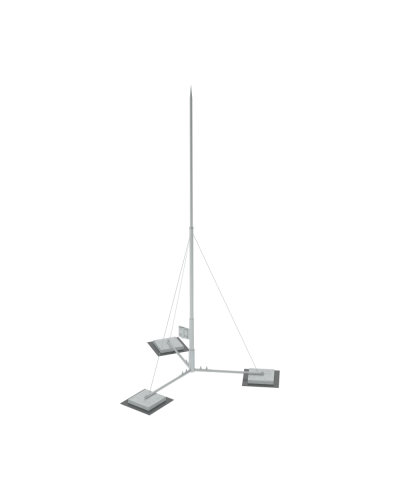 Вольностоящая молниеприемная мачта составная H10,2 м неразборное основание HD КМ-Профиль (TVMR-H10.2 HD) в Коврове Монтажные материалы Pintop.ru