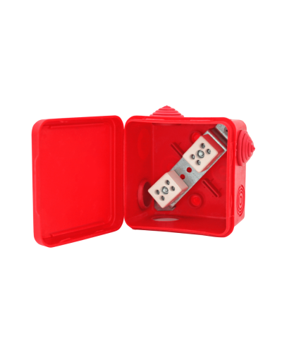 Коробка распределительная огнестойкая КРОПС-П1, IP54, габаритные размеры 100х100х50 мм, для кабелей сечением до 4 мм2, 2 клеммы КМ-Профиль (FRJB-KM-P1-4-02-КРОПС-IP54) в Коврове Распределительные коробки Pintop.ru