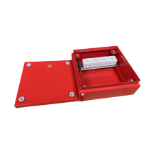 Коробка распределительная огнестойкая КРОПС, IP55, габаритные размеры 200х200х80 мм, для кабелей сечением до 6 мм2, 6 клемм КМ-Профиль (FRJB-KM-ST6-6-06-КРОПС-IP55)