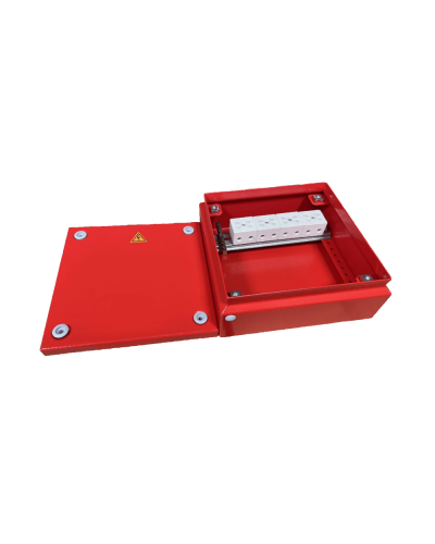 Коробка распределительная огнестойкая КРОПС, IP65, габаритные размеры 200х200х80 мм, для кабелей сечением до 6 мм2, 6 клеммКМ-Профиль (FRJB-KM-ST6-6-06-КРОПС-IP65) в Коврове Распределительные коробки Pintop.ru