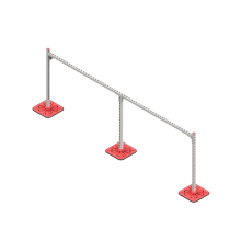 Опорная конструкция для горизонтальных прямоугольных воздуховодов и металлических лотков кабеленесущих систем TECHNORAPTOR FOOT 3000х1000 КМ-профиль (KM-TR-F-SSHRAD-3000-1000)