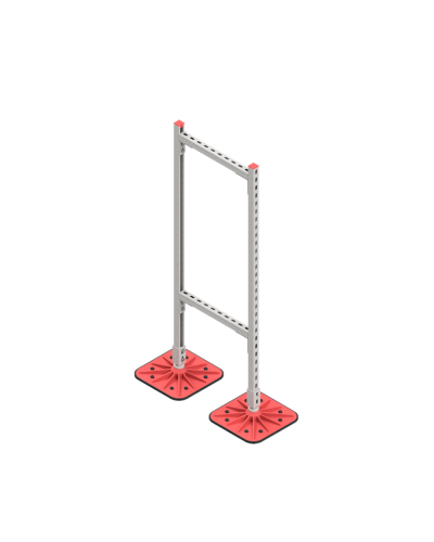 Опорная конструкция для горизонтальных прямоугольных воздуховодов и металлических лотков кабеленесущих систем TECHNORAPTOR FOOT 500х1500 HD КМ-профиль (KM-TR-F-SSHRAD-500-1500 HD) в Коврове Системы видеонаблюдения Pintop.ru