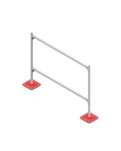 Опорная конструкция для горизонтальных прямоугольных воздуховодов и металлических лотков кабеленесущих систем TECHNORAPTOR FOOT 2000х1500 КМ-профиль (KM-TR-F-SSHRAD-2000-1500) в Коврове Системы видеонаблюдения Pintop.ru