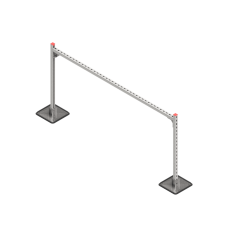 Опорная конструкция для горизонтальных прямоугольных воздуховодов и металлических лотков кабеленесущих систем TECHNORAPTOR STEELFOOT 2000х1000 КМ-профиль (KM-TR-STF-SSHRAD-2000-1000)