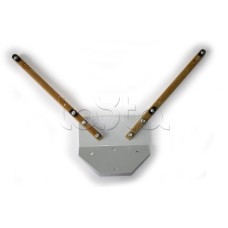 Узел с двумя стеклопластиковыми консолями для крепления двух блоковна плоскость заграждения, стены зданияили на другие электропроводные предметы Омега-микродизайн УКБ-22