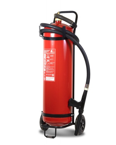Огнетушитель ПОЖТЕХНИКА ОП-50(з) МИГ Е (10А, 233В-3, С, Е) на тележке с перекр.стволом в Коврове Огнетушители Pintop.ru