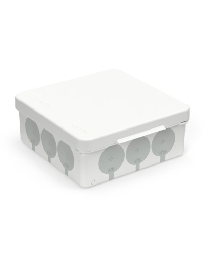 Коробка распред. 60-0303-9003с двухкомп. (HF) белая с серым 100х100х40 (90шт/кор) Промрукав (60-0303-9003с) в Коврове Распределительные коробки Pintop.ru