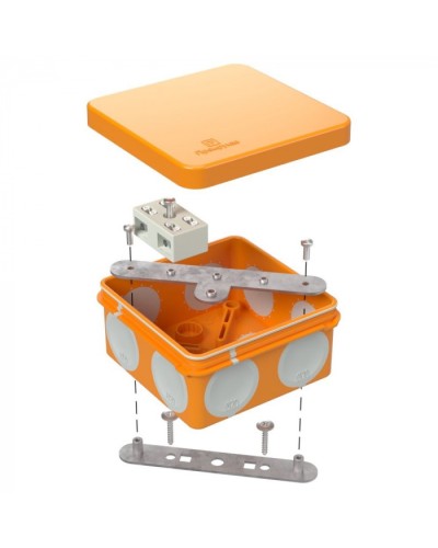 Коробка огнест. разветвительная 80х80х40 (44 шт/кор) Промрукав (60-0210-FR6.0-4-2-Р) в Коврове Распределительные коробки Pintop.ru