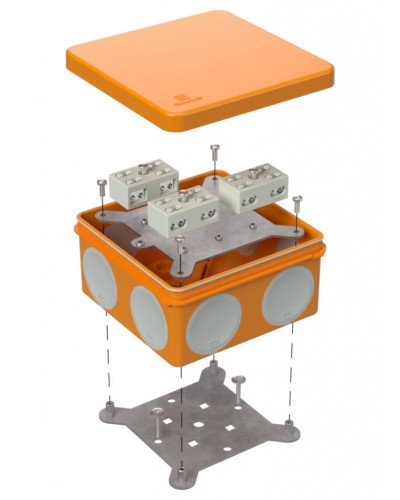 Коробка огнест. разветвительная 100х100х50 (14 шт/кор) Промрукав (60-0300-FR6.0-4-6-Р) в Коврове Распределительные коробки Pintop.ru