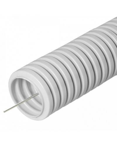 Труба гофрированная ПВХ легкая 350 Н серая с/з д25 (10м/уп) Промрукав (PR.012531М10) в Коврове Труба гофрированная Pintop.ru