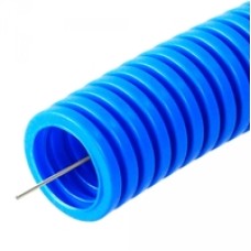 Труба гофрированная ПП лёгкая 350 Н безгалогенная (HF) синяя с/з д25 (50м/2600м уп/пал) Промрукав (PR02.0053)