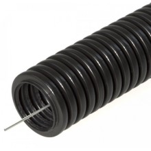 Труба гофрированная ПНД легкая 350 Н безгалогенная (HF) стойкая к ультрафиолету черная с/з д20 (50м/уп) Промрукав (PR02.0125)