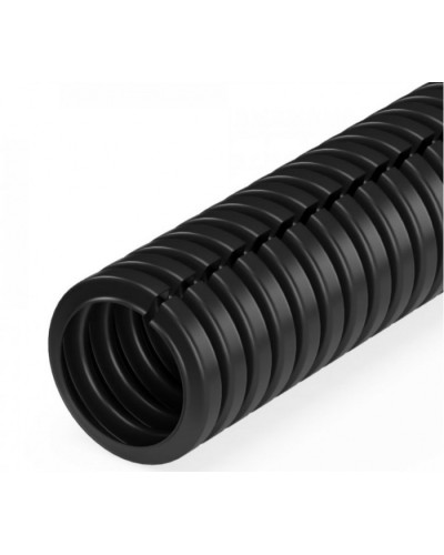 Труба гофрированная ПП лёгкая 350 Н безгалогенная (HF) разрезная черная д25 (10м/уп) Промрукав (PR02.0247) в Коврове Труба гофрированная Pintop.ru