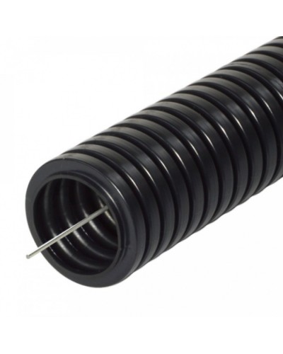 Труба гофрированная ПА негорючая (НГ) стойкая к ультрафиолету (УФ) черная с/з д25 (25м/уп) Промрукав (PR02.0269) в Коврове Труба гофрированная Pintop.ru