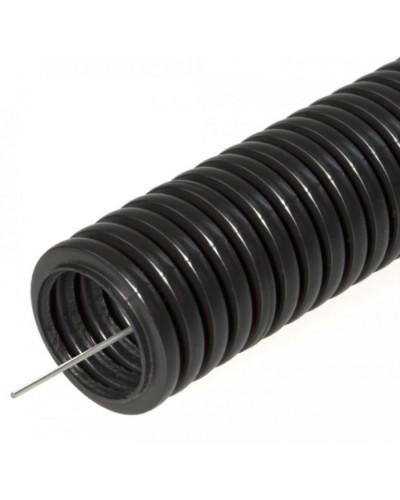 Труба гофрированная ПНД тяжёлая 750 Н безгалогенная (HF) стойкая к ультрафиолету черная с/з д25 (50м/2600м уп/пал) Промрукав (PR.022541) в Коврове Труба гофрированная Pintop.ru