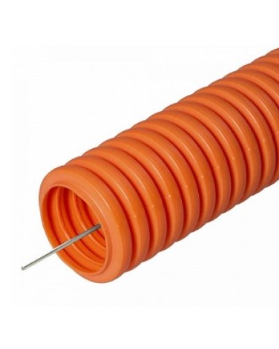Труба гофрированная ПНД тяжёлая 750 Н безгалогенная (HF) оранжевая с/з д32 (25м/1375м уп/пал) Промрукав (PR.023241о) в Коврове Труба гофрированная Pintop.ru