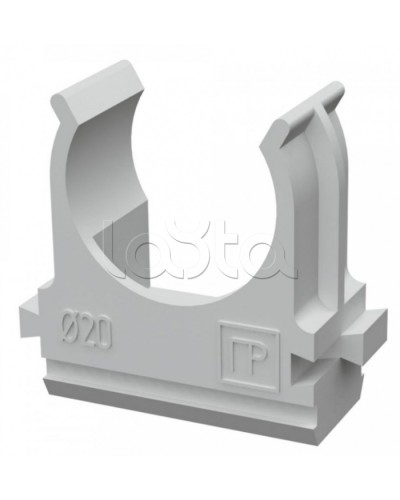 Крепеж-клипса для труб АБС-пластик в п/э д20 (100шт/1500шт уп/кор) Промрукав (PR.02620) в Коврове Держатели, клипсы, скобы Pintop.ru