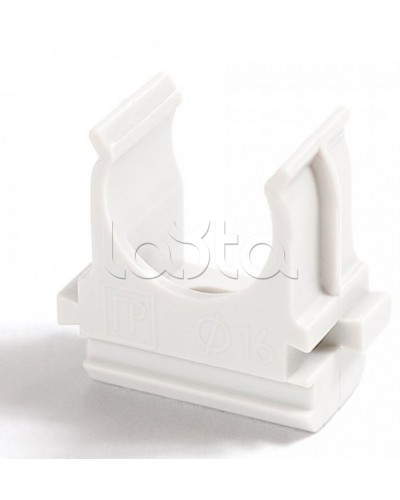 Крепёж-клипса для труб Полистирол белая д40 (15шт/300шт уп/кор) Промрукав (PR.02740б) в Коврове Держатели, клипсы, скобы Pintop.ru
